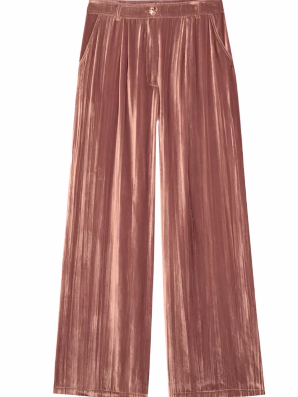 Nation LTD Velvet Wide-Leg Pants in Terracotta